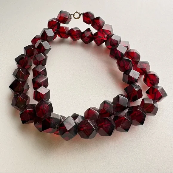 Vintage Amber Lucite Bakelite Gold filled Clasp Mid Century Modern - Picture 10 of 11